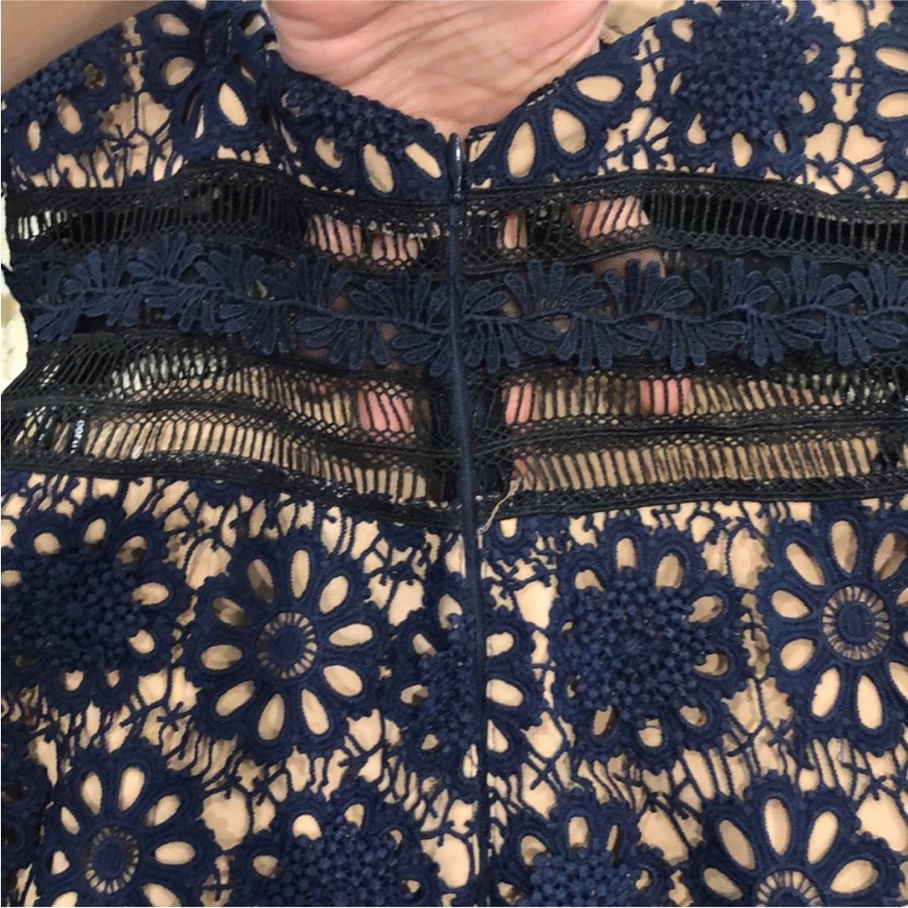 Self Portrait Navy Lace Dress - Picture 8 of 11